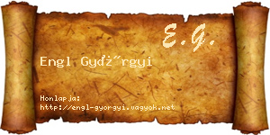 Engl Györgyi névjegykártya